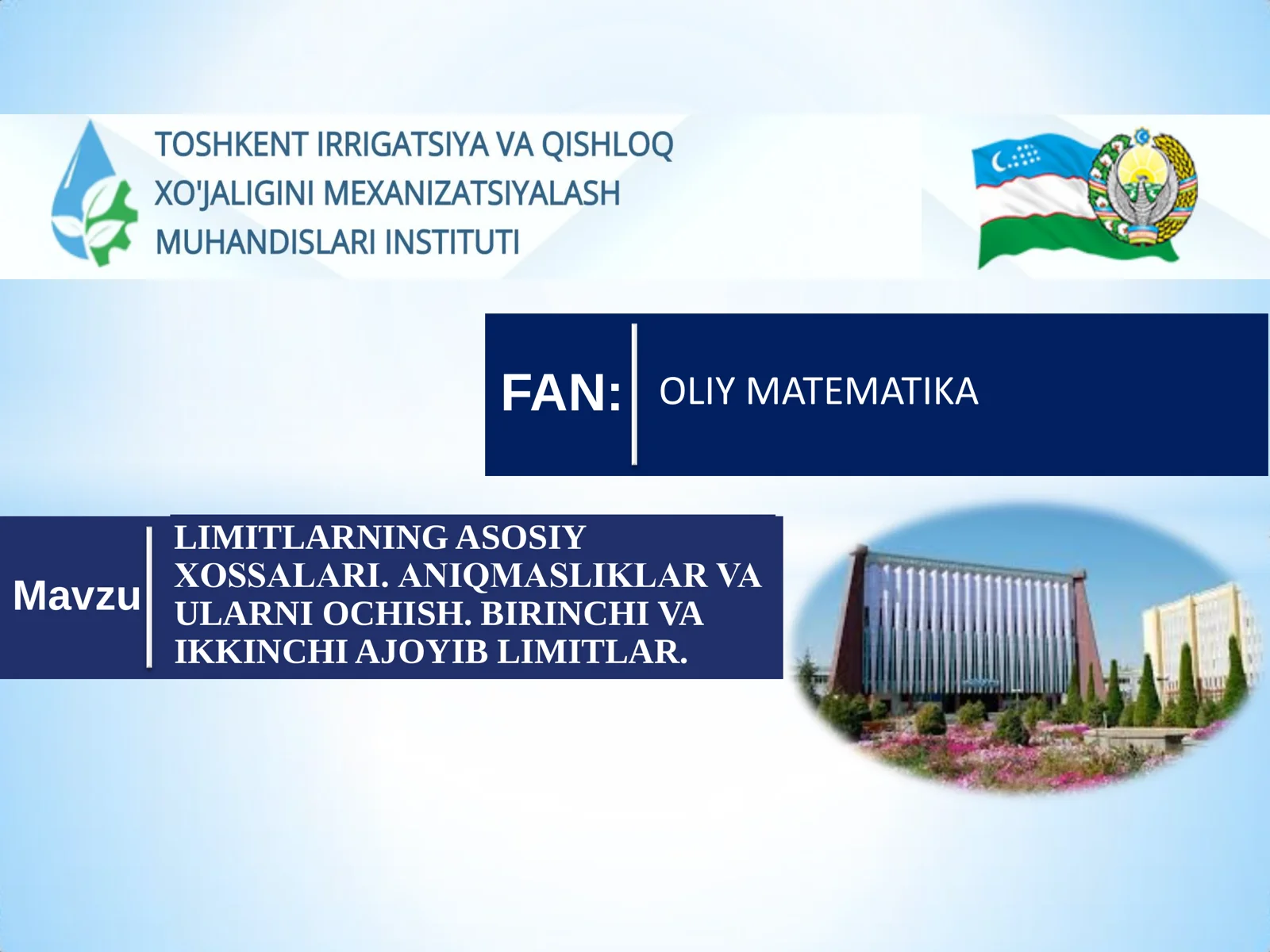 LIMITLARNING ASOSIY XOSSALARI. АNIQMASLIKLAR VA ULARNI OCHISH. BIRINCHI VA IKKINCHI AJOYIB LIMITLAR.