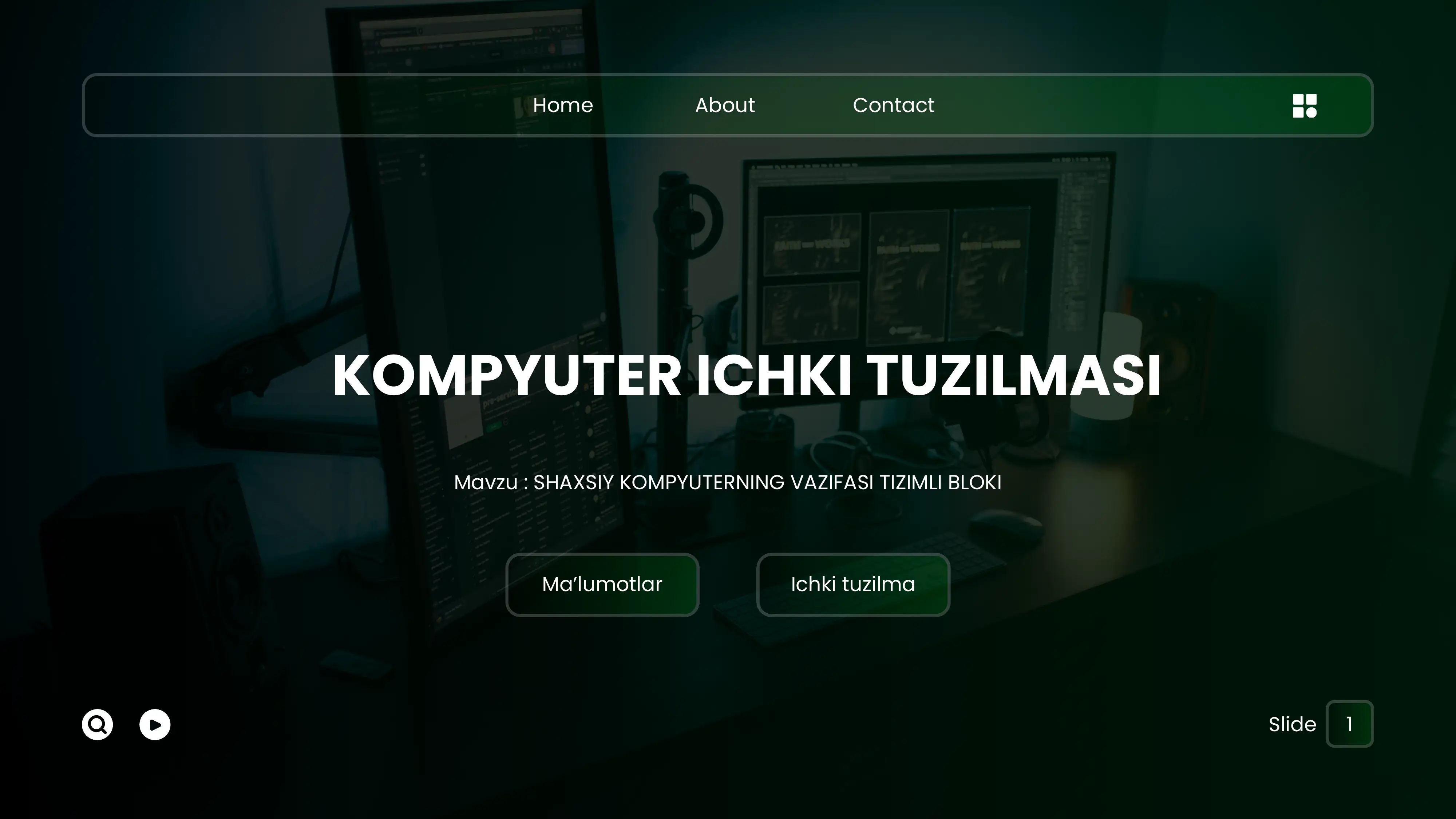 Kompyuter tizimlari va tarmoqlari fanidan mavzu bo'yicha ish