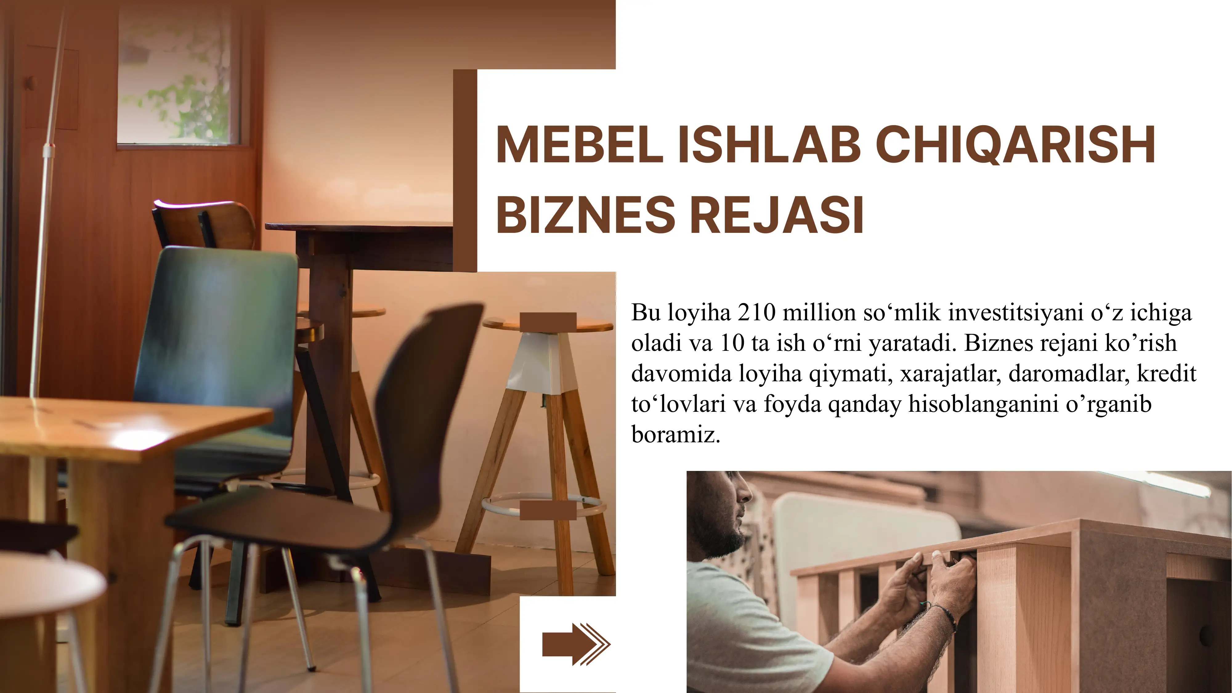 Mebel ishlab chiqarish biznes rejasi