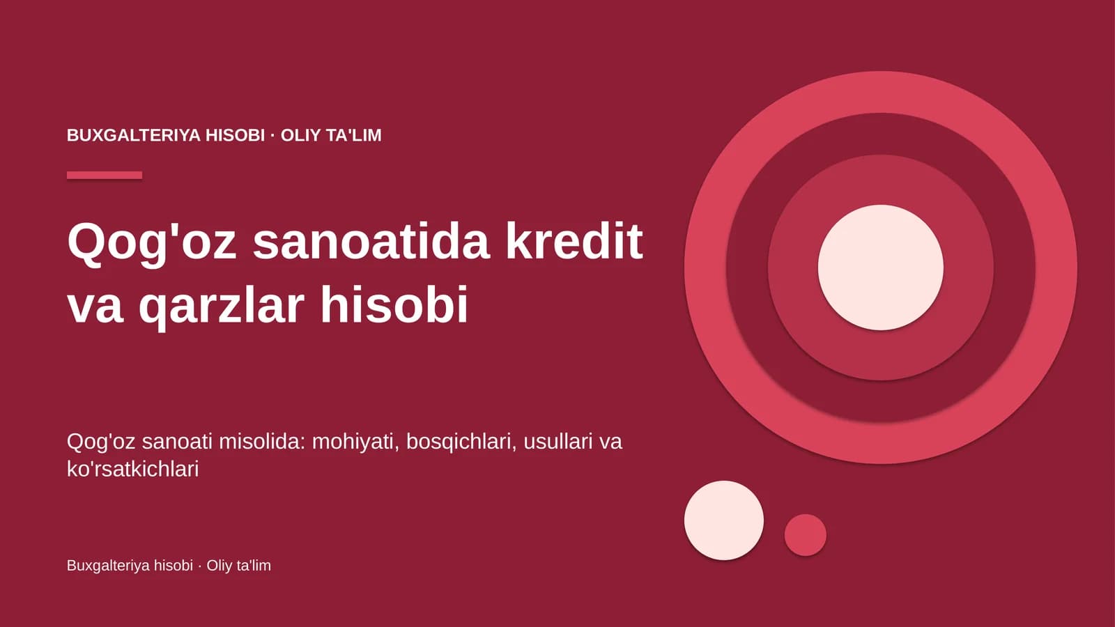 Qog'oz sanoatida kredit va qarzlar hisobi