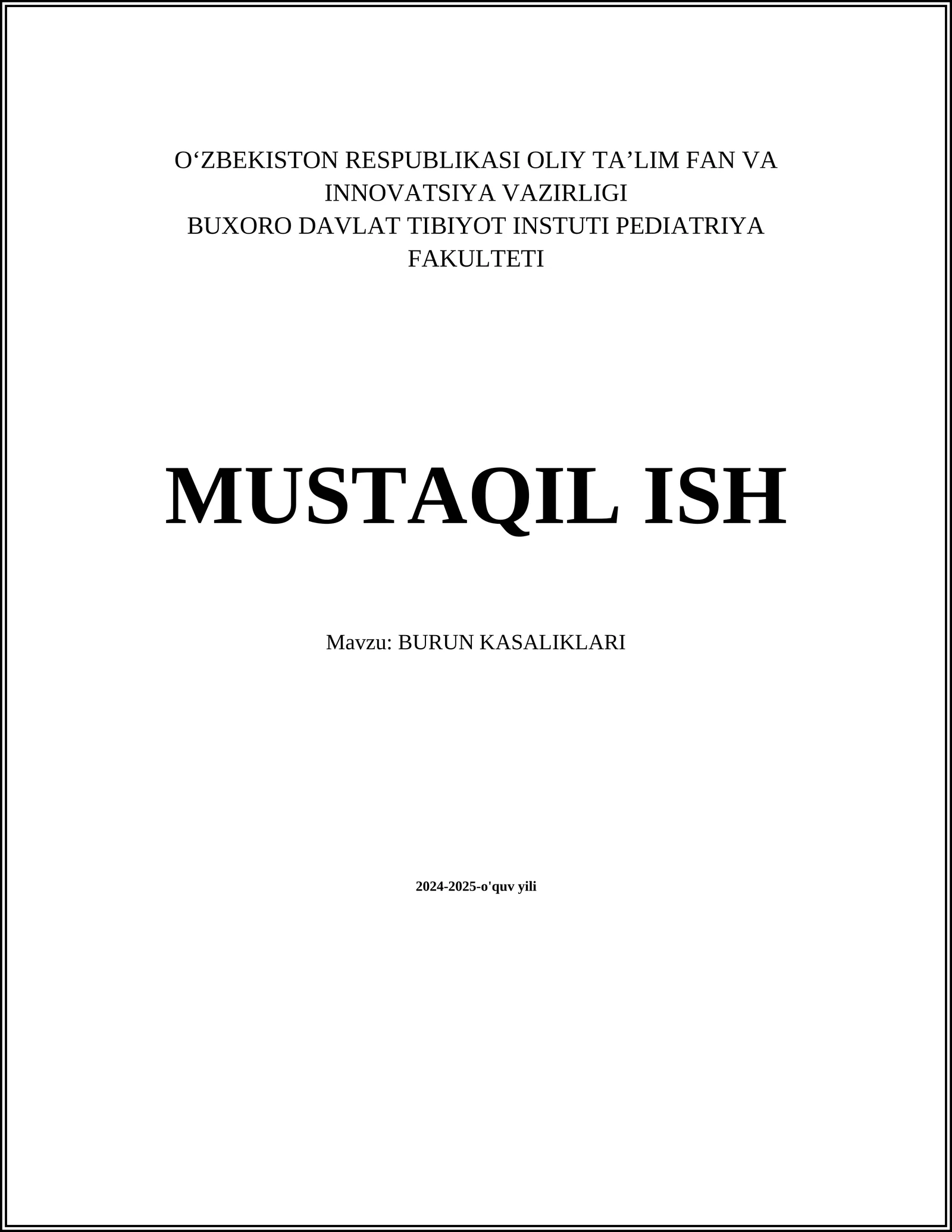 BURUN KASALIKLARI