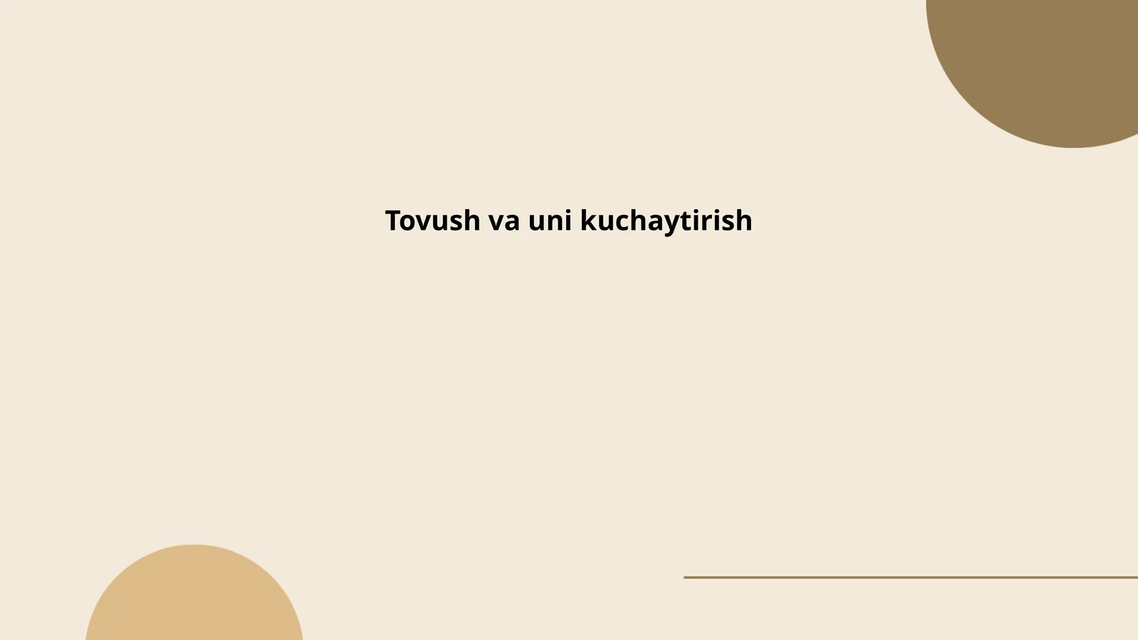 Tovush va uni kuchaytirish