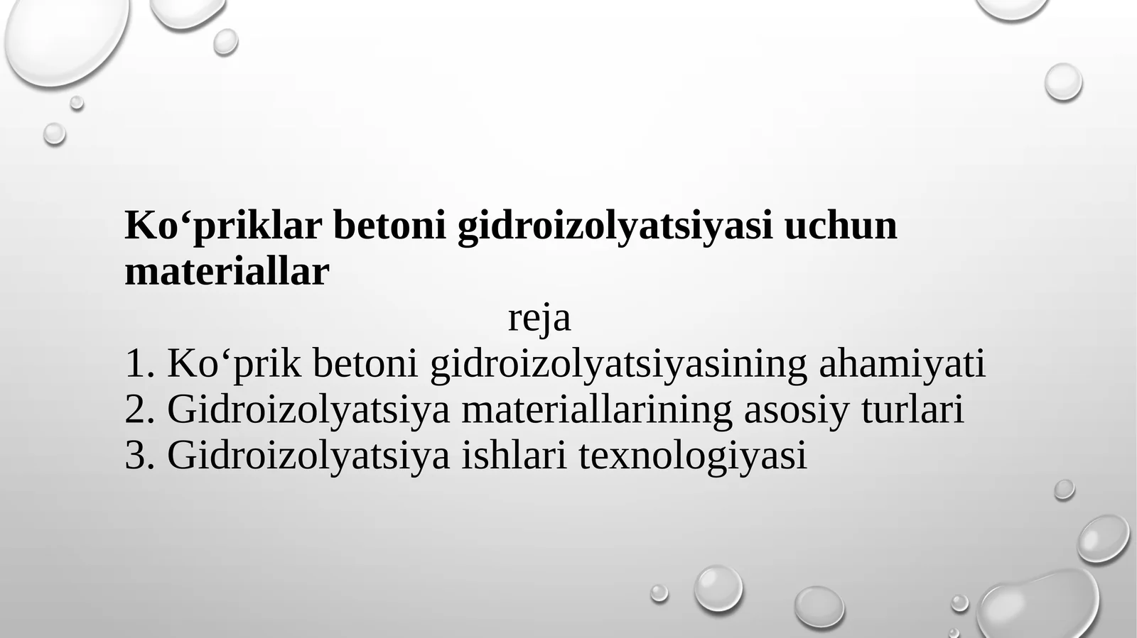 Gidroizolyatsiya materiallarining asosiy turlari