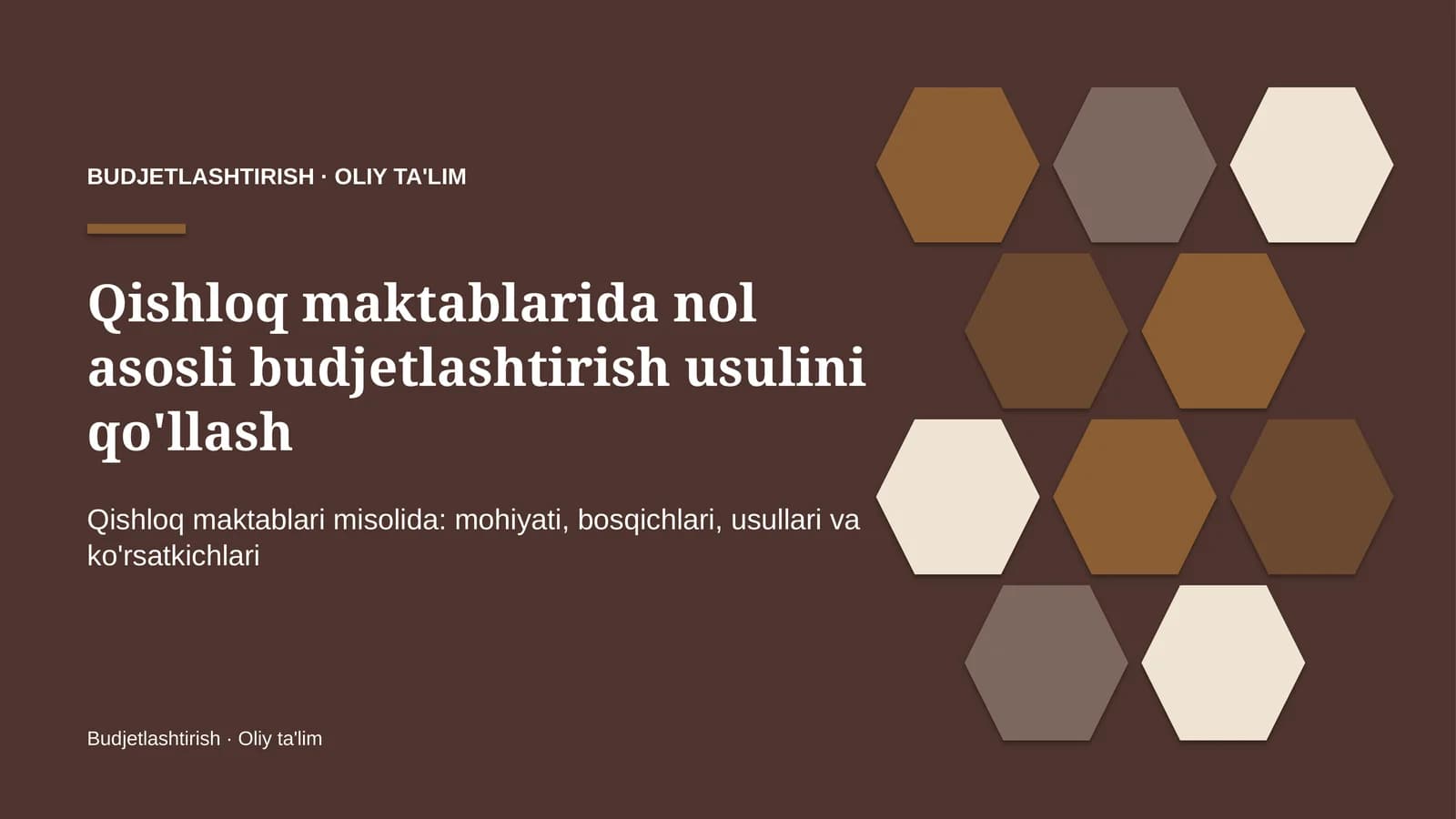 Qishloq maktablarida nol asosli budjetlashtirish usulini qo'llash