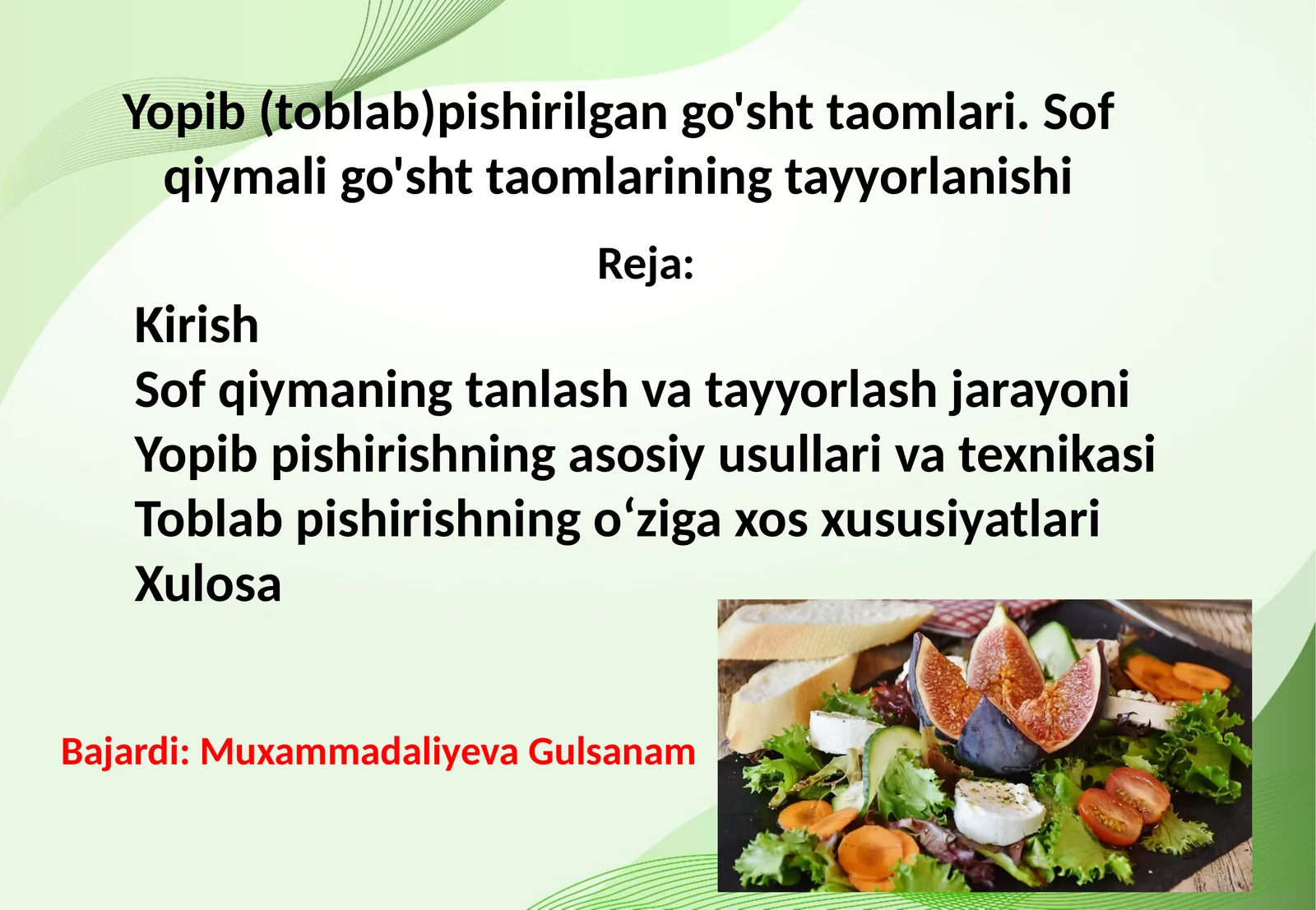 Yopib (toblab)pishirilgan go'sht taomlari. Sof qiymali go'sht taomlarining tayyorlanishi