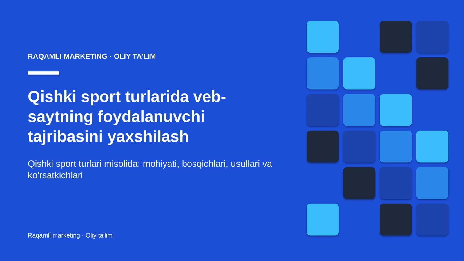 Qishki sport turlarida veb-saytning foydalanuvchi tajribasini yaxshilash