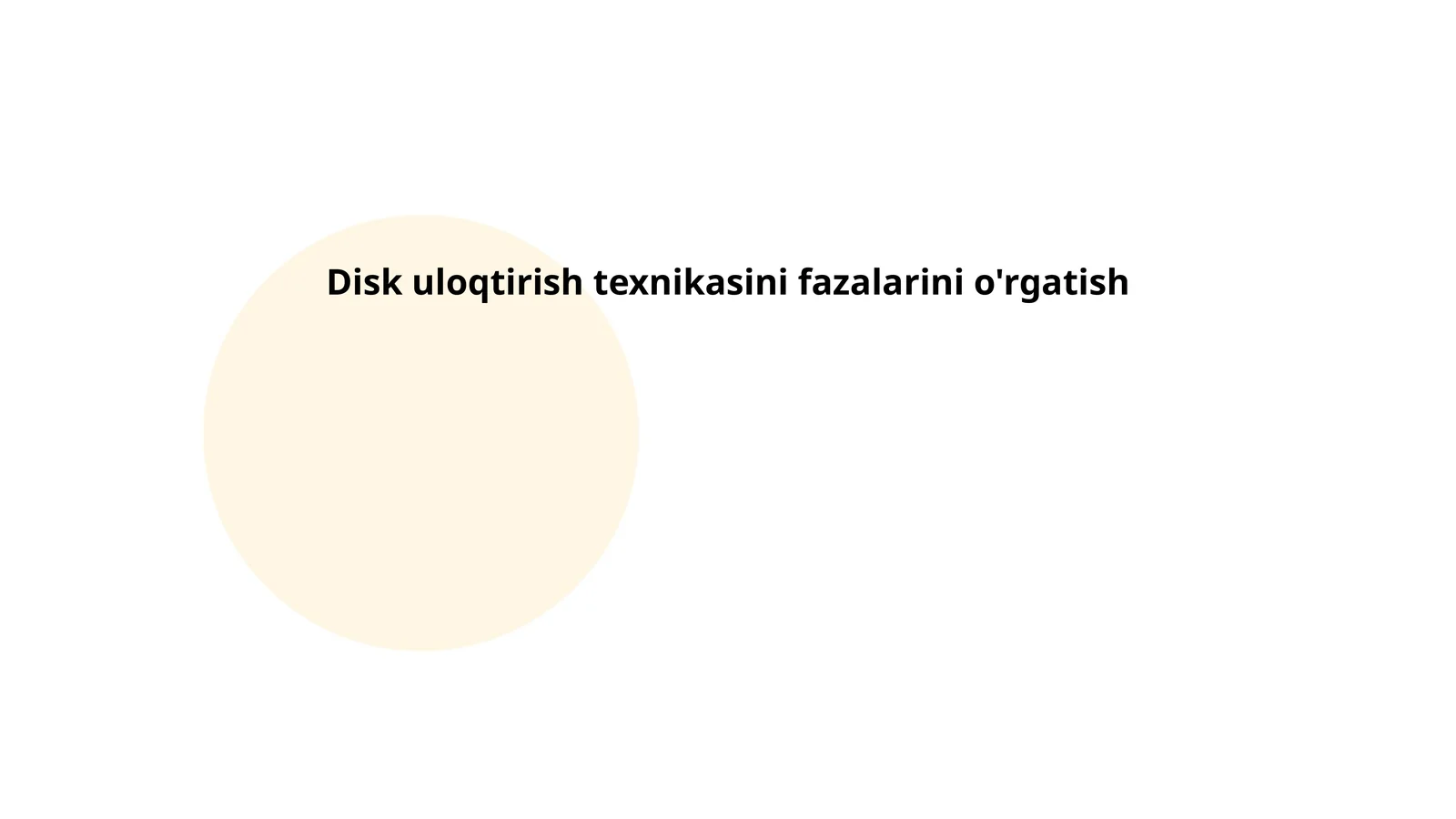 Disk uloqtirish texnikasini fazalarini o'rgatish