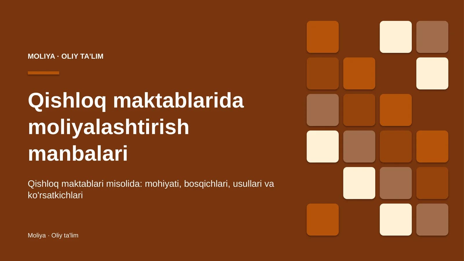 Qishloq maktablarida moliyalashtirish manbalari