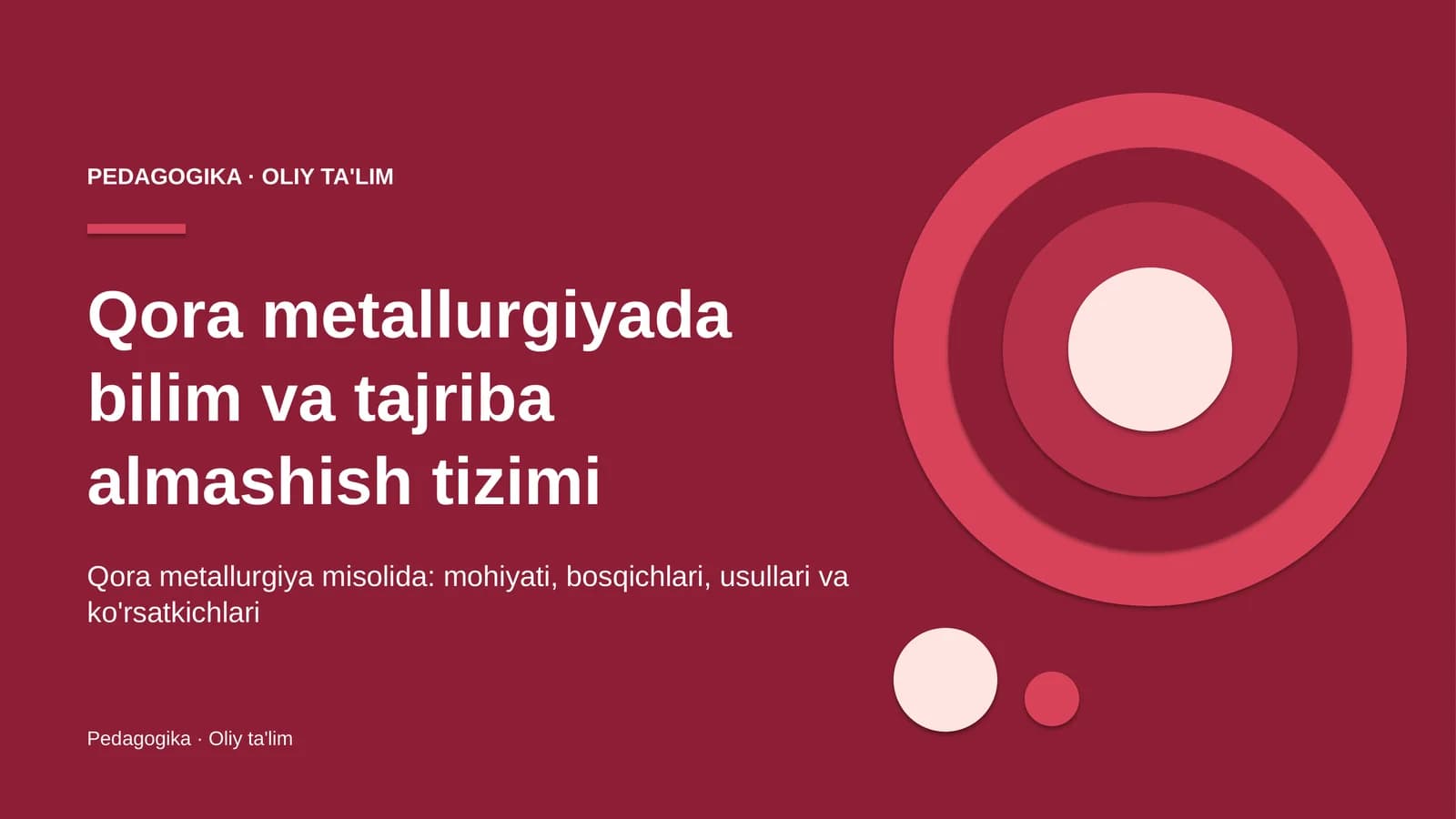Qora metallurgiyada bilim va tajriba almashish tizimi