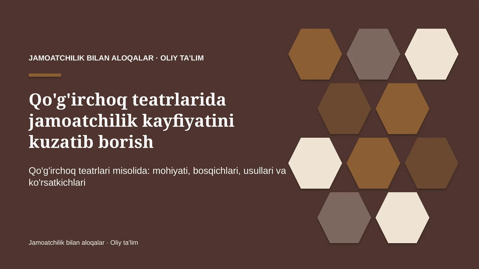 Qo'g'irchoq teatrlarida jamoatchilik kayfiyatini kuzatib borish