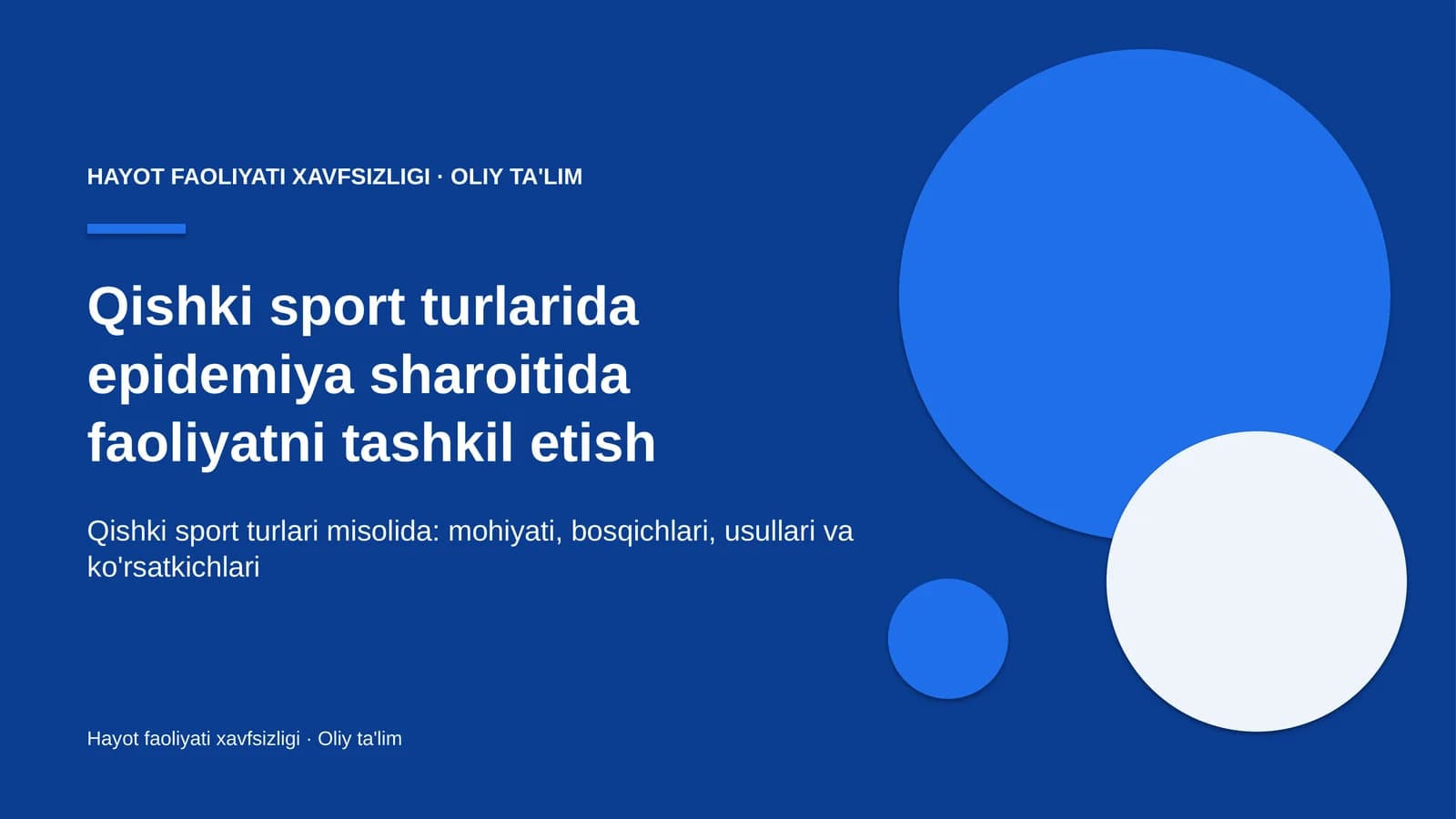 Qishki sport turlarida epidemiya sharoitida faoliyatni tashkil etish