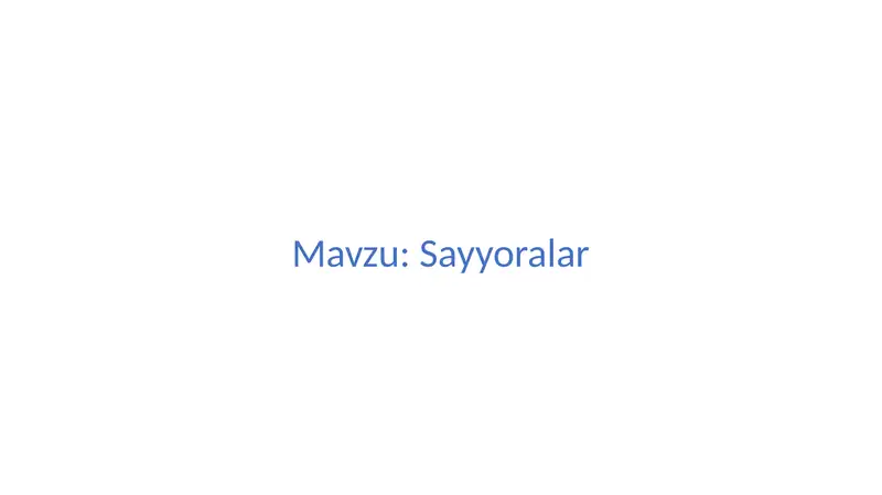 Sayyoralar