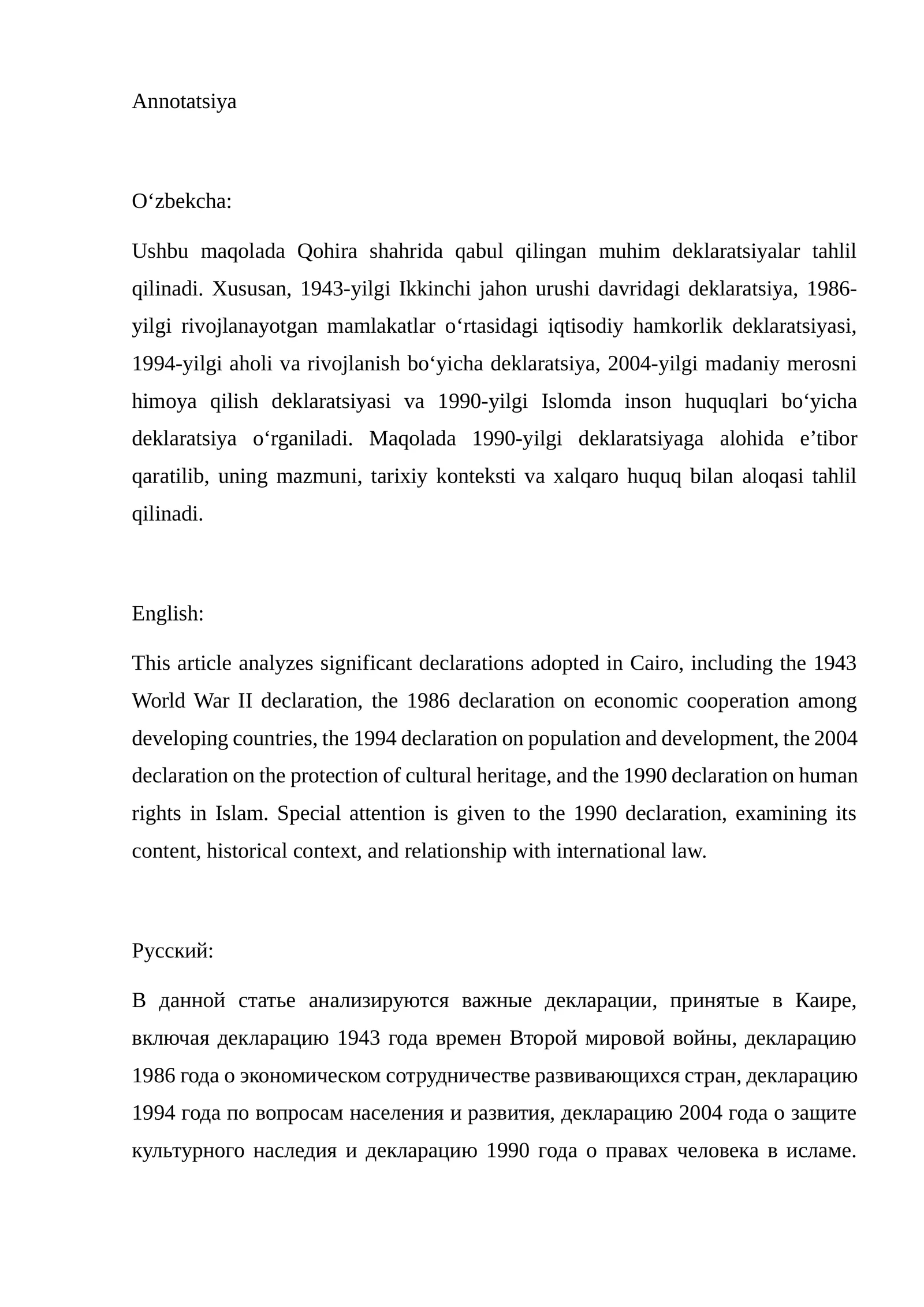 Qohira haqida maqola