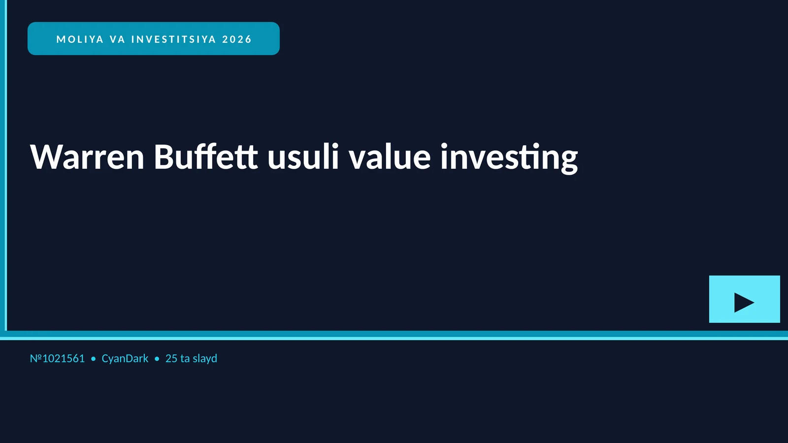 MOLIYA VA INVESTITSIYA 2026