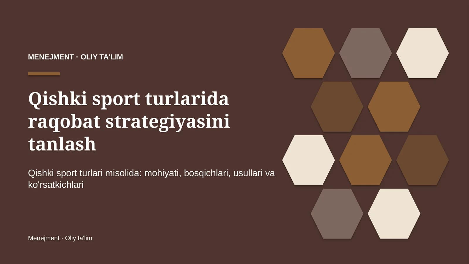 Qishki sport turlarida raqobat strategiyasini tanlash