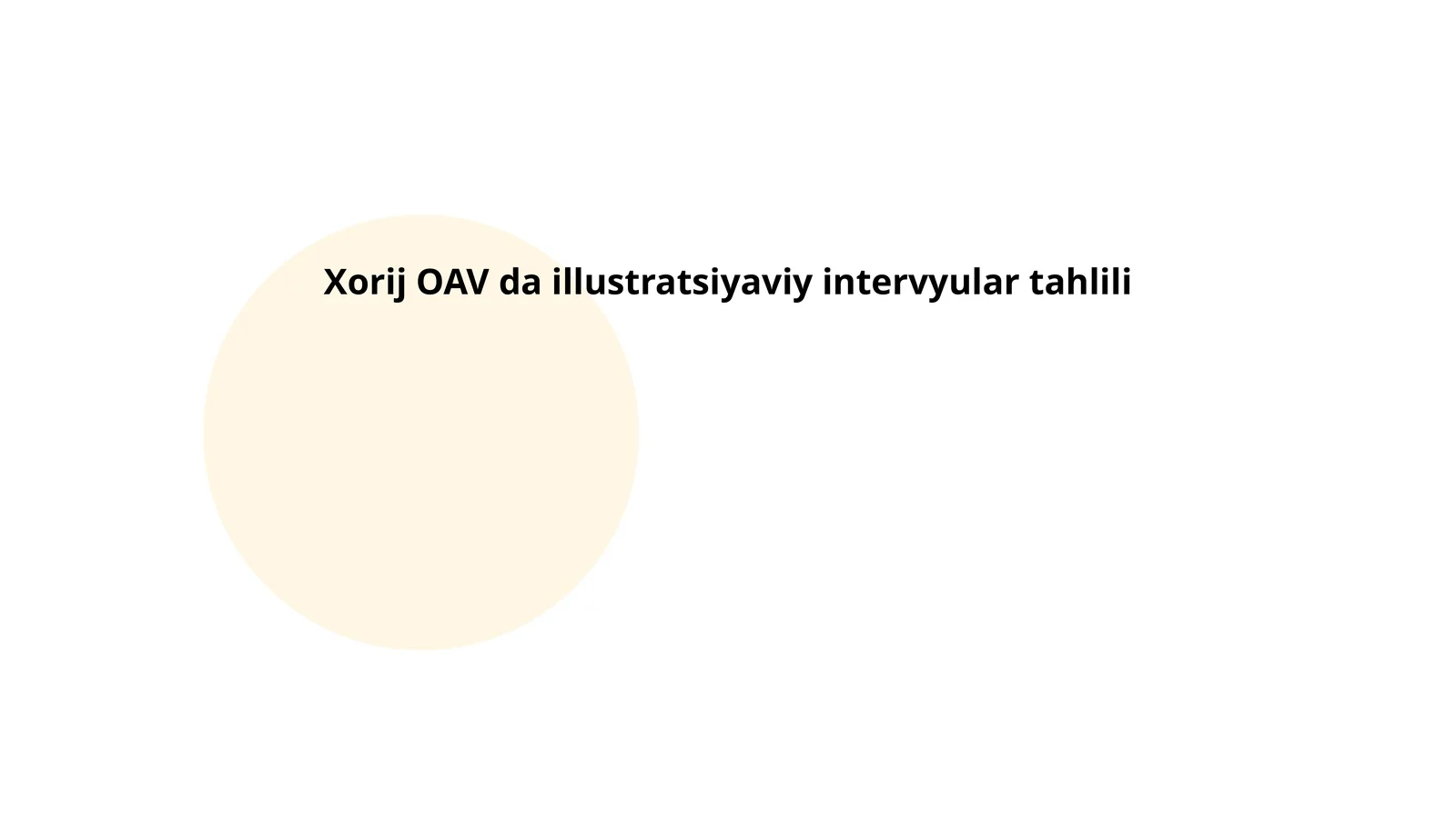 Xorij OAV da illustratsiyaviy intervyular tahlili
