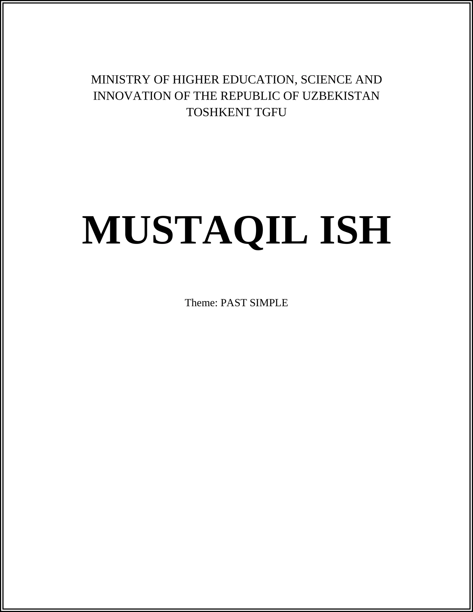 MUSTAQIL ISH
