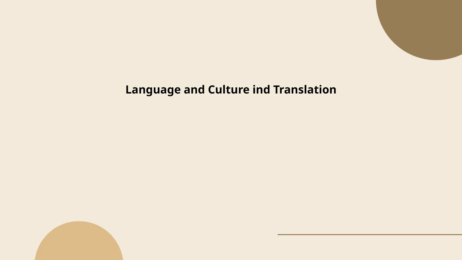 Language and Culture ind Translation