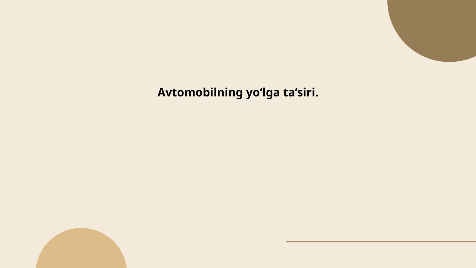 Avtomobilning yo‘lga ta’siri