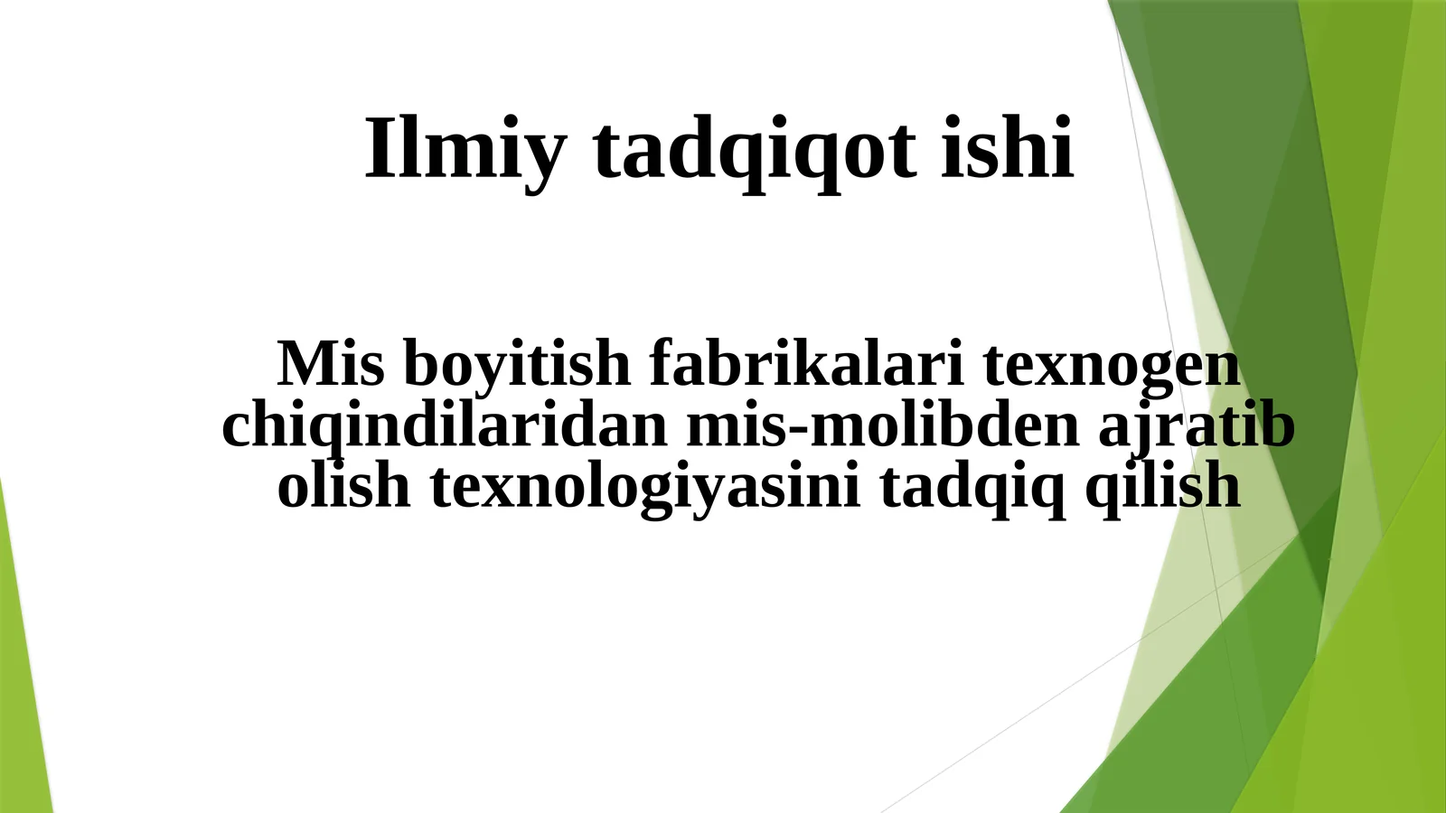 Misboyitish fabrikalari texnogenchiqindilaridan mis-molibden ajratib olish texnologiyasi