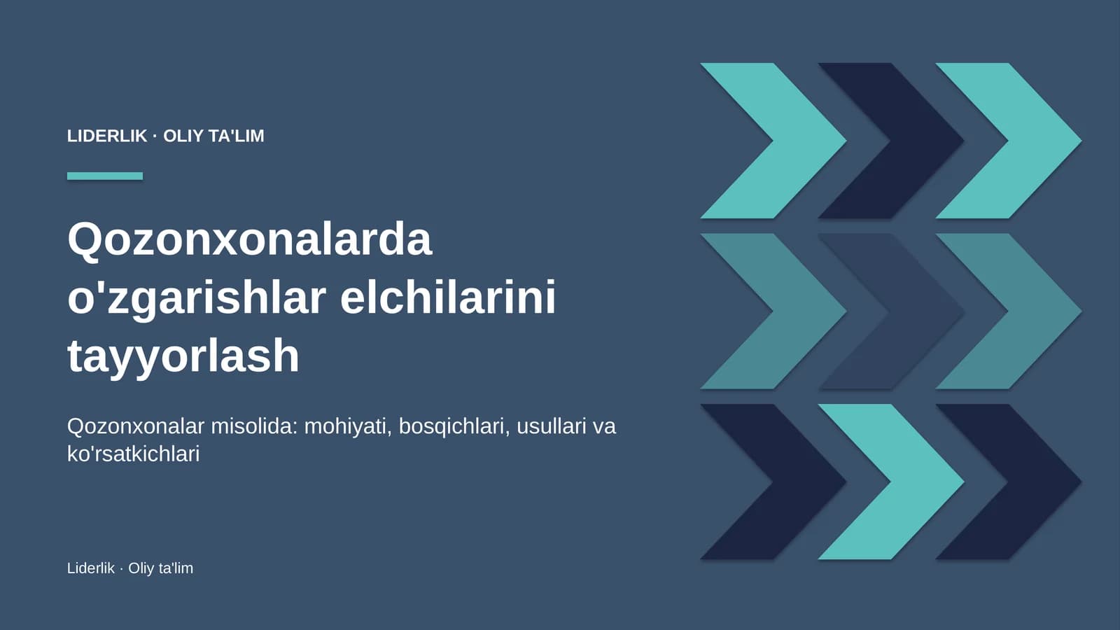 Qozonxonalarda o'zgarishlar elchilarini tayyorlash