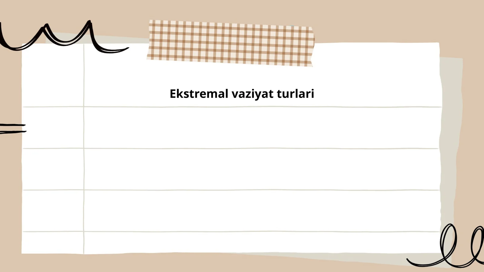 Ekstremal vaziyat turlari