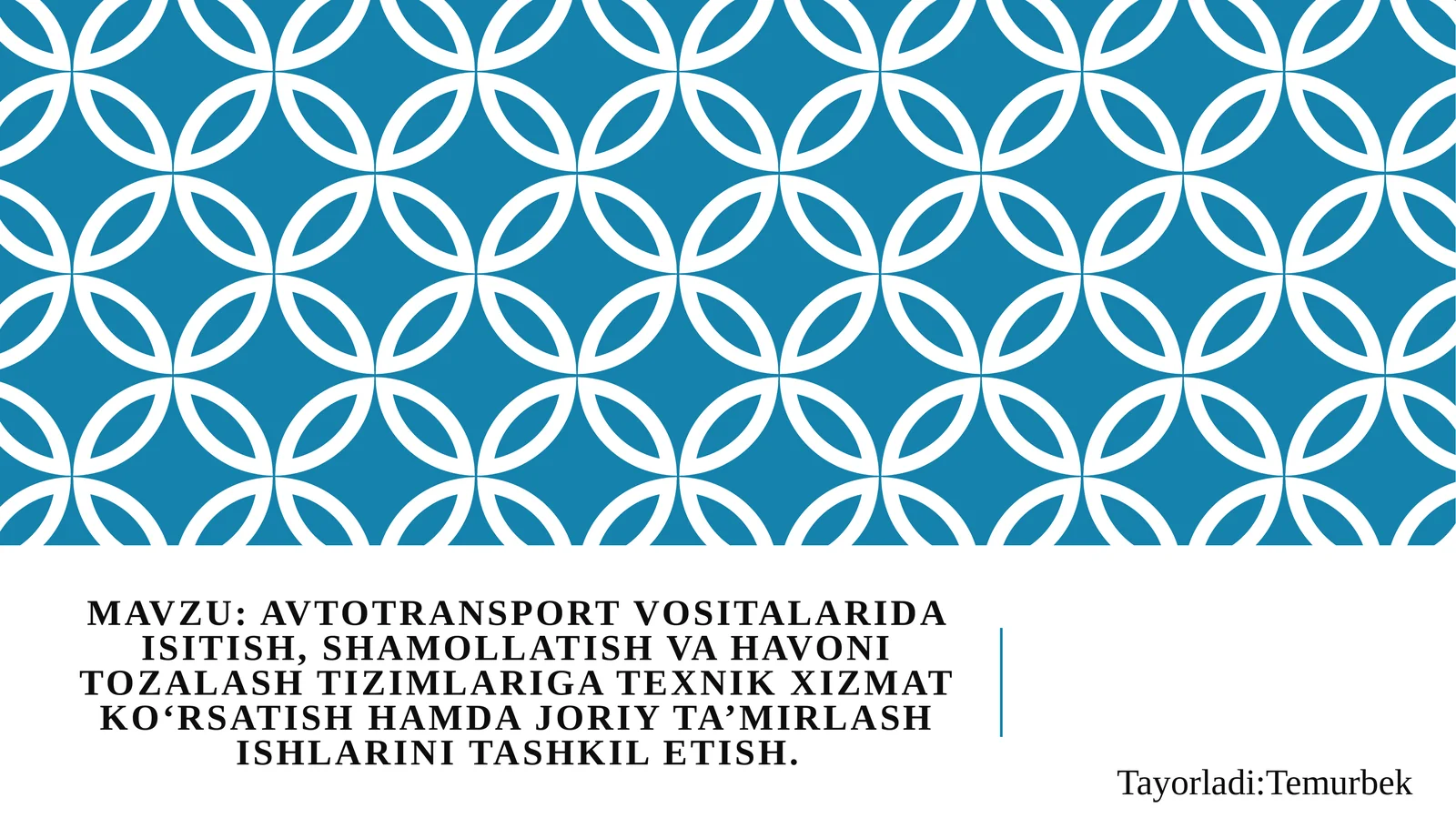 Avtotransport vositalarida isitishi, shamollatish va havon tozalashtirish