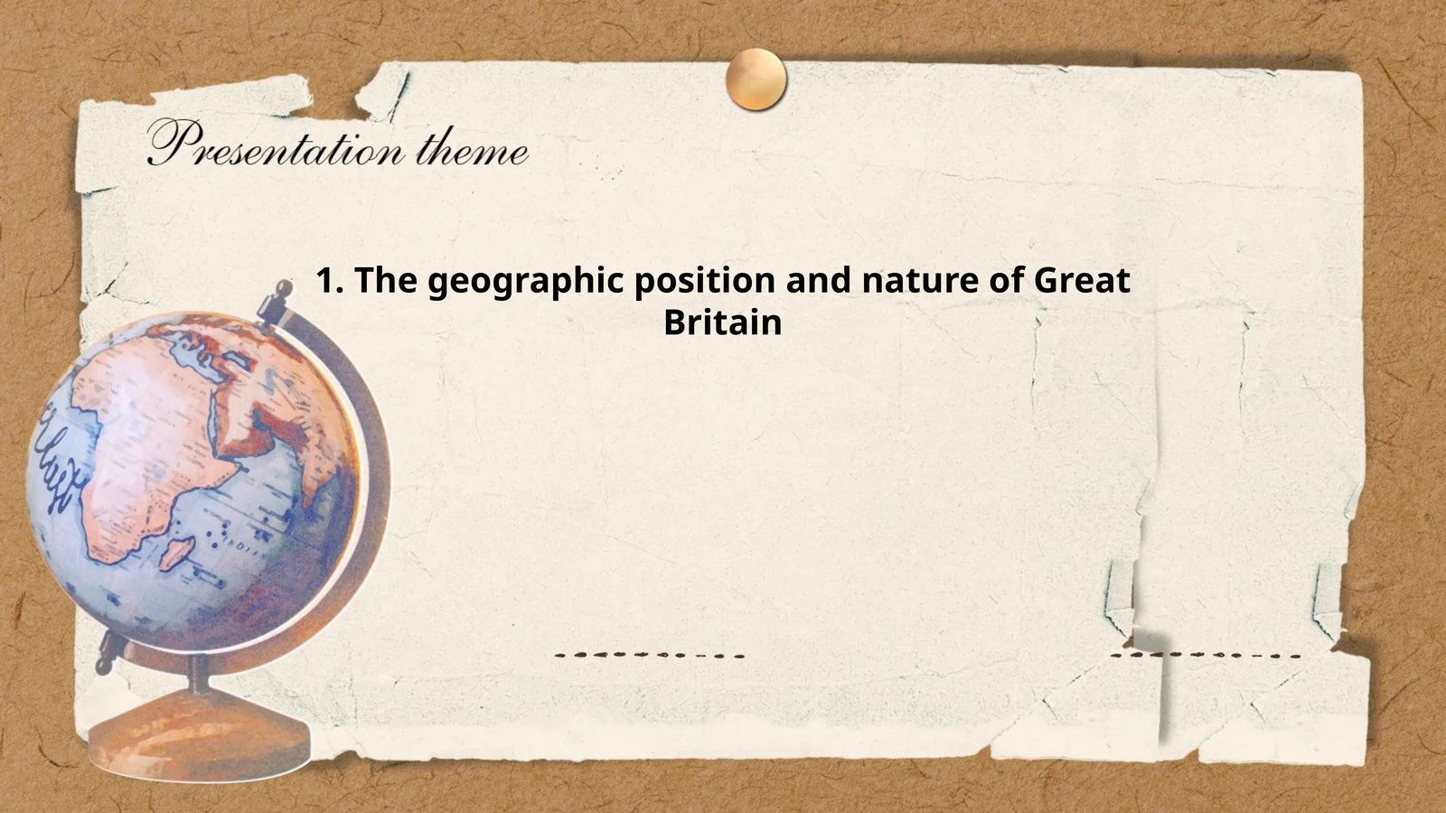 The geographic position and nature of Great Britain